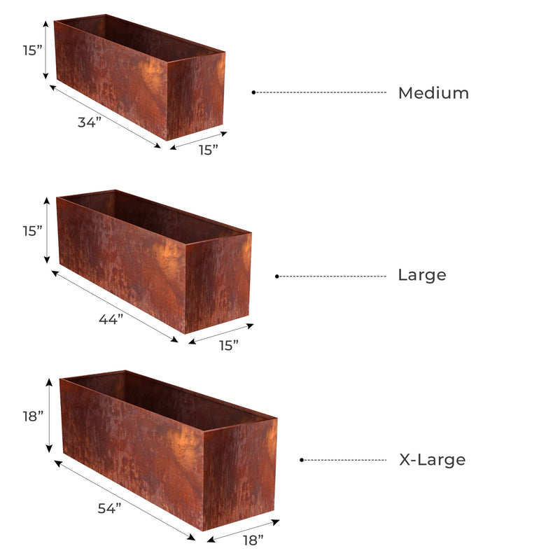 Corten Steel Box Planters